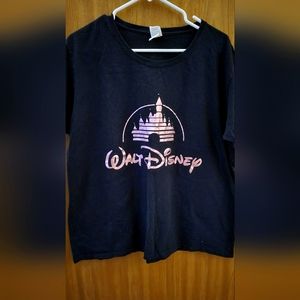 Women's 2x Black Tee with Rose Gold Colored Disney World Graphic